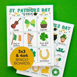 St. Patrick's Day Bingo for kids - Printable Digital Download by Greengate Images