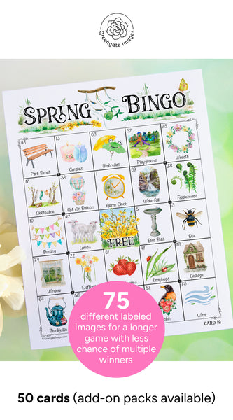 Spring Bingo - 75 Image Edition - Printable Digital Download by Greengate Images