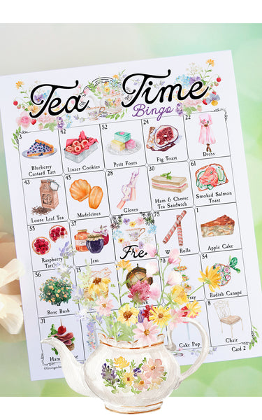 Tea Time Bingo - 75 Image Edition - Printable Digital Download by Greengate Images