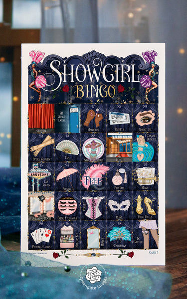 Showgirl Bingo Game - Printable Digital Download by Greengate Images