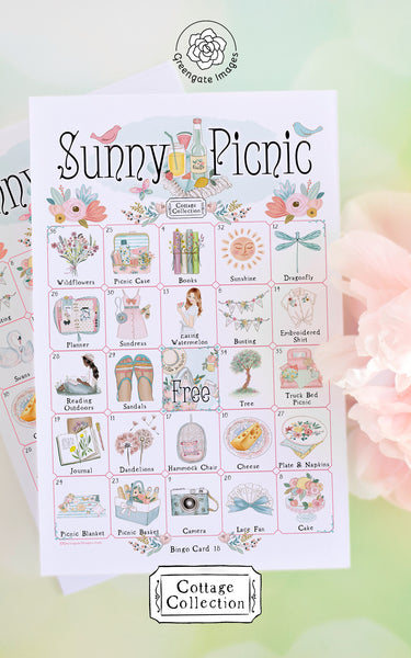 Sunny Picnic Bingo - Printable Digital Download by Greengate Images