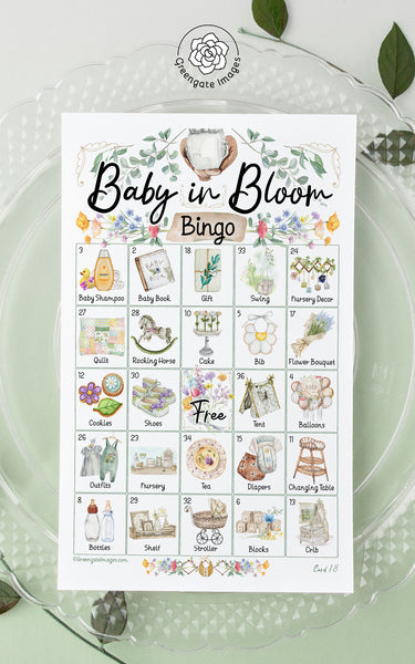 Baby in Bloom Bingo - Printable Digital Download by Greengate Images