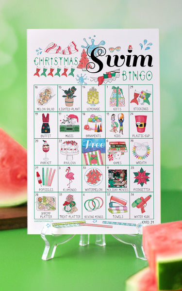 Christmas Swim Warm Weather Bingo Game