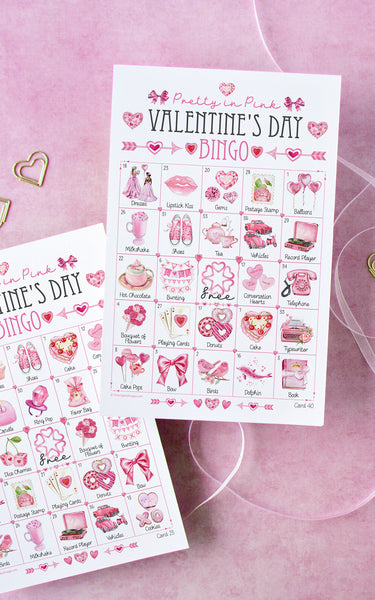 Pretty in Pink Valentine's Day Bingo - Printable Digital Download by Greengate Images