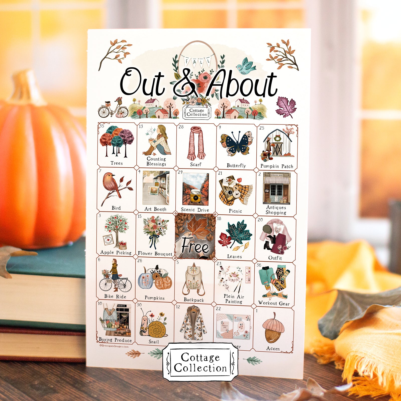 Fall Out & About Bingo - Printable Digital Download by Greengate Images