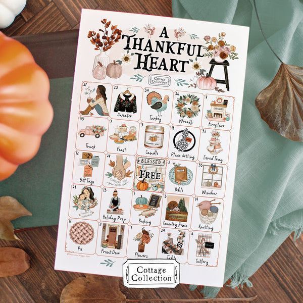 A Thankful Heart Thanksgiving Bingo - Printable Digital Download by Greengate Images