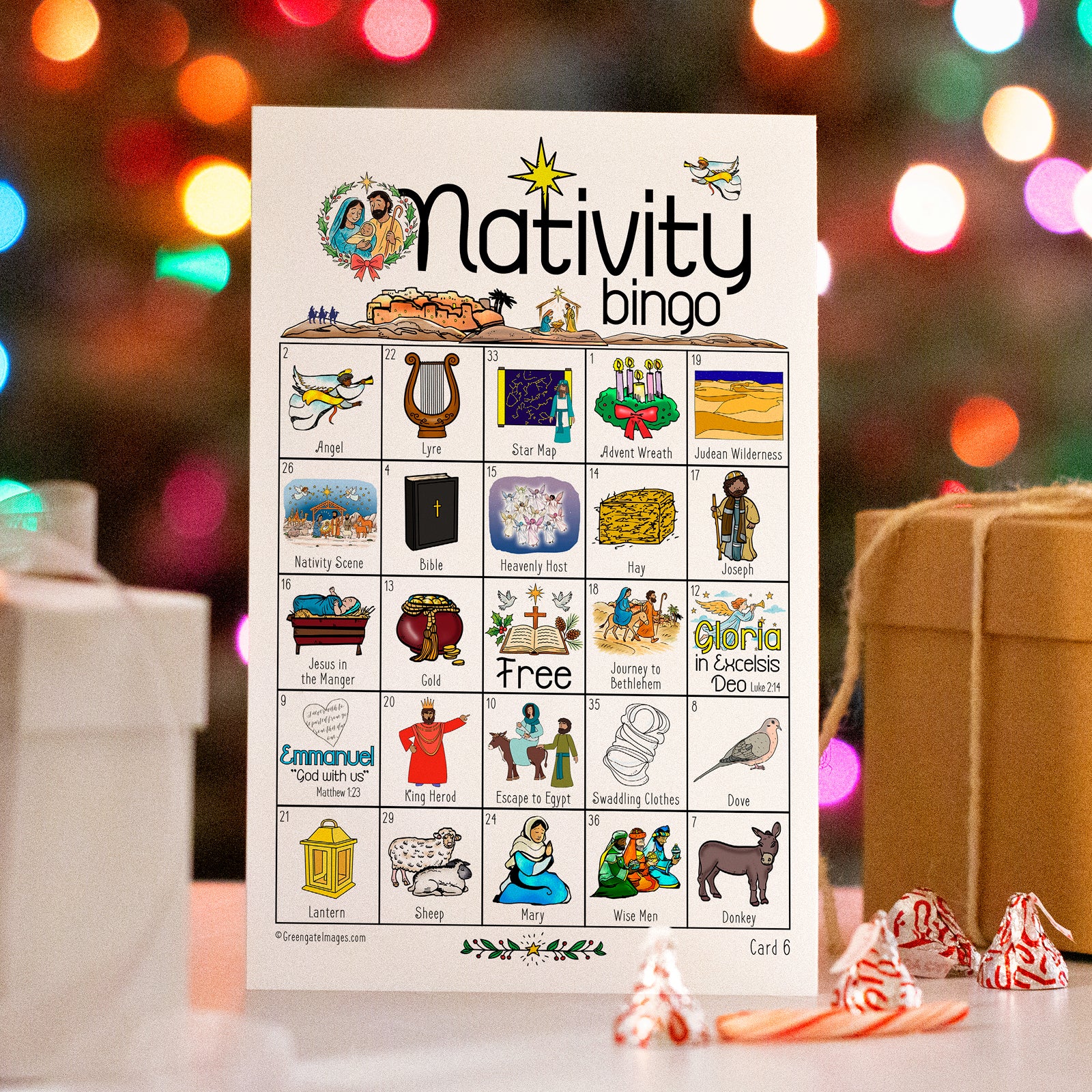 Nativity Bingo - Printable Digital Download by Greengate Images