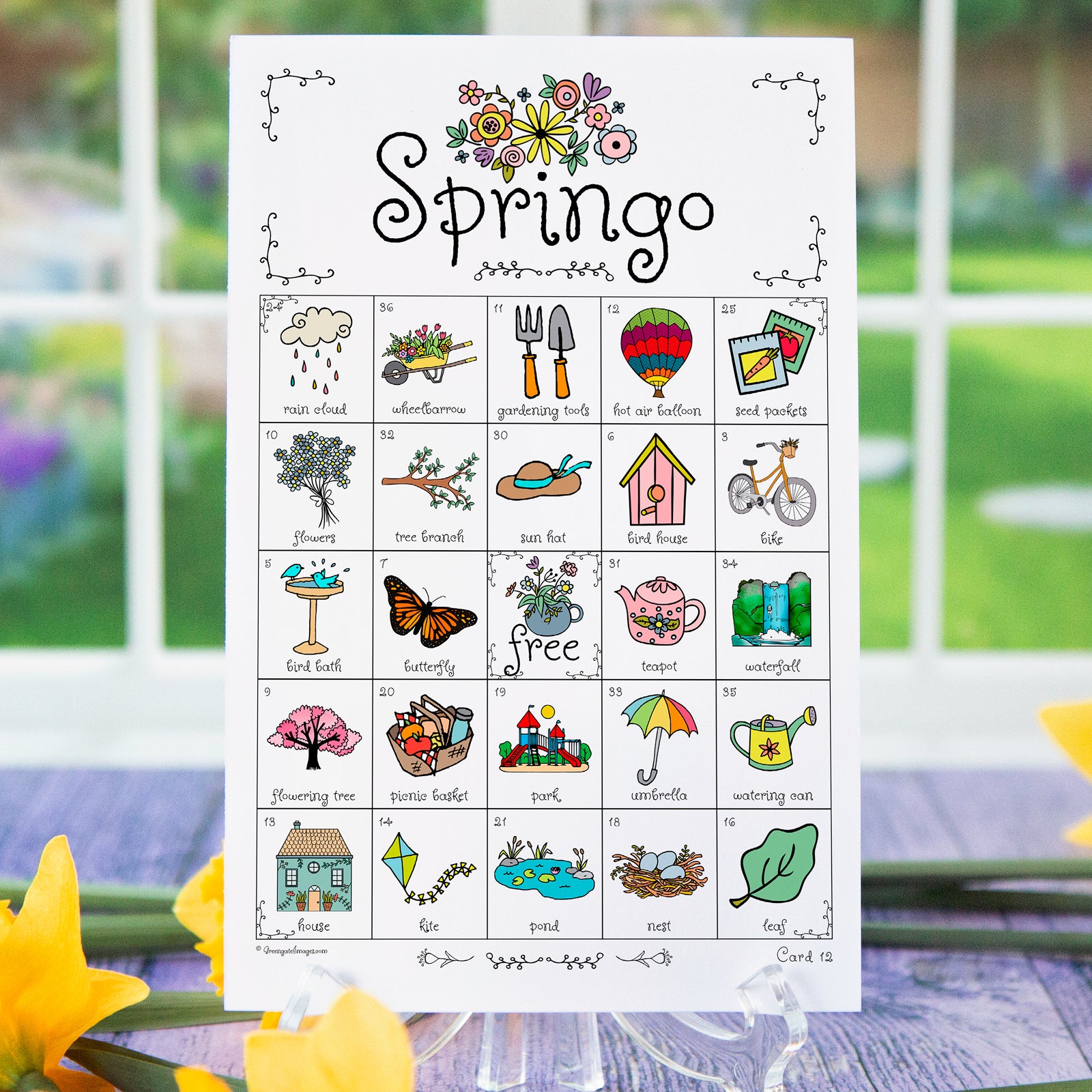 Springo Bingo - Printable Digital Download by Greengate Images