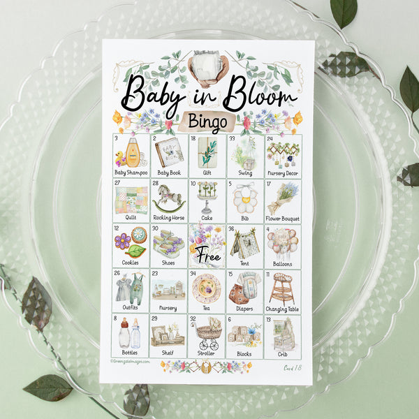 Baby in Bloom Bingo - Printable Digital Download by Greengate Images
