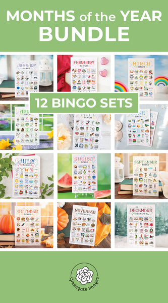 BUNDLE: 12 Month Bingo Sets - Greengate Images