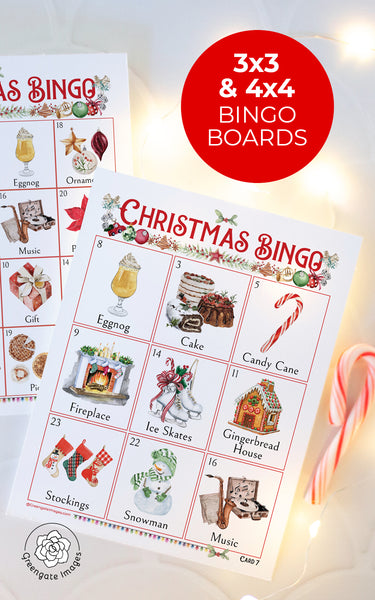 Christmas Bingo - 3x3 and 4x4 Large Print