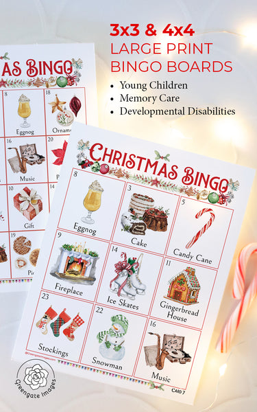 Christmas Bingo - 3x3 and 4x4 Large Print