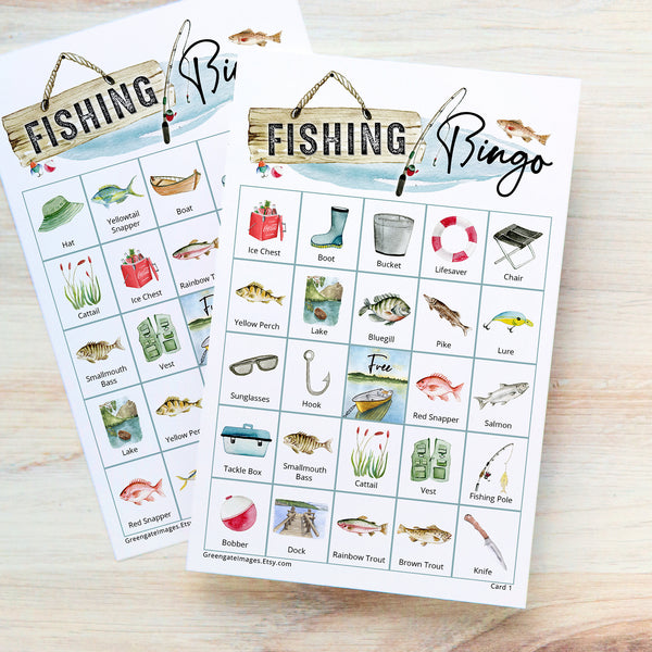 Fishing Bingo - Printable Digital Download by Greengate Images