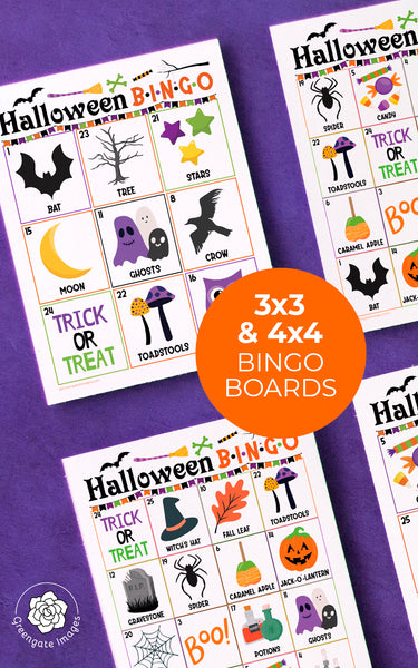 Halloween Bingo - 3x3 and 4x4 Large Print