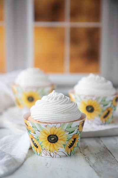 Sunflower Cupcake Wrappers - Printable Digital Download by Greengate Images