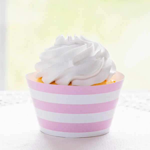 Pink Striped Printable Cupcake Wrapper - Printable Digital Download by Greengate Images