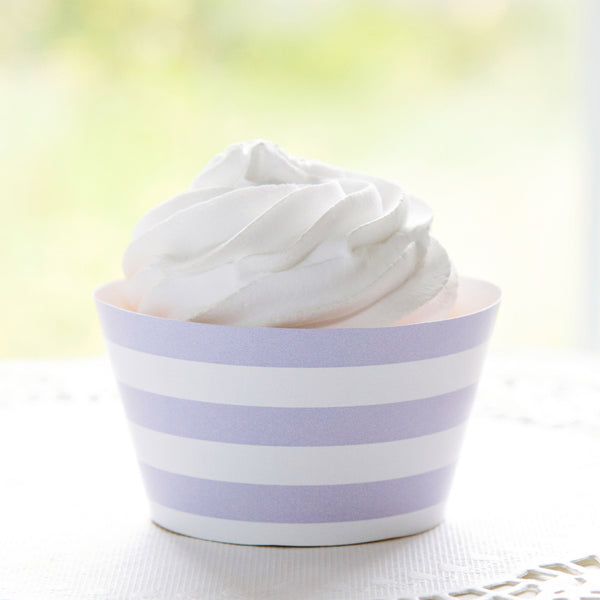 Lavender Striped Cupcake Wrapper - Printable Digital Download by Greengate Images