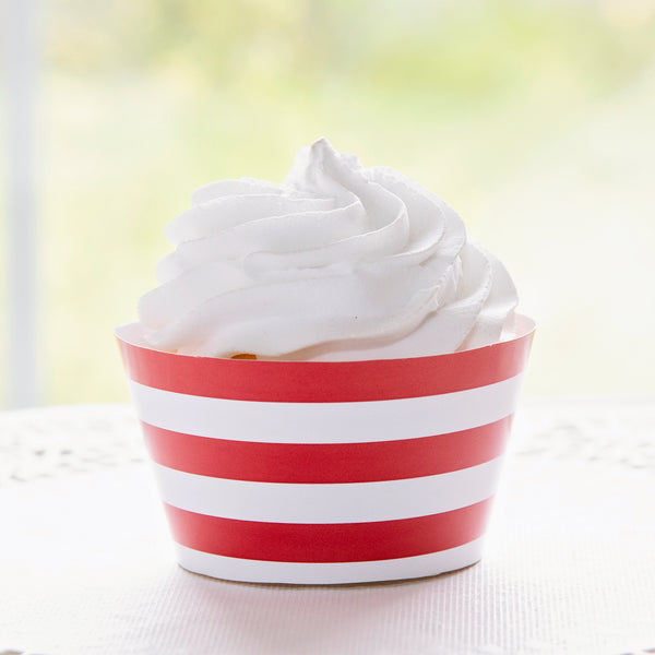 Red Striped Printable Cupcake Wrapper - Printable Digital Download by Greengate Images