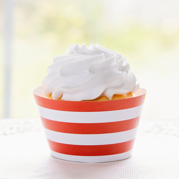 Orange Striped Printable Cupcake Wrapper - Printable Digital Download by Greengate Images