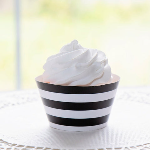 Black and White Striped Cupcake Wrappers