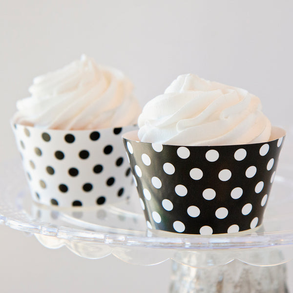 Black Polka Dot Cupcake Wrappers - Printable Digital Download by Greengate Images