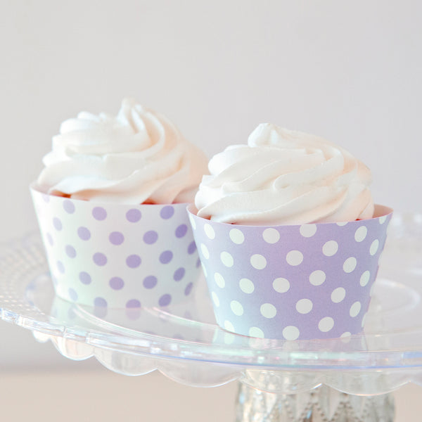 Lavender Polka Dot Cupcake Wrappers - Printable Digital Download by Greengate Images