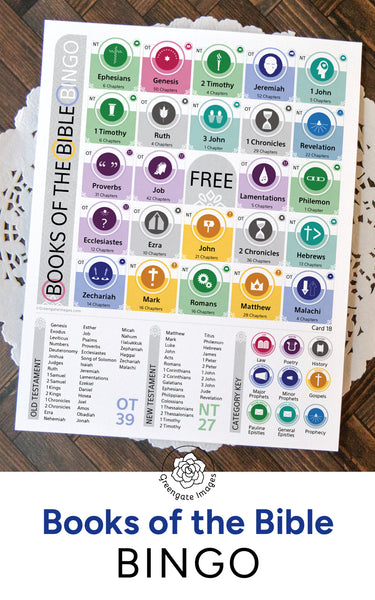 Books of the Bible Bingo - Printable Digital Download by Greengate Images