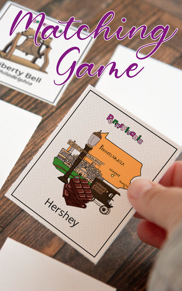 Pennsylvania Memory Game - Printable Digital Download by Greengate Images
