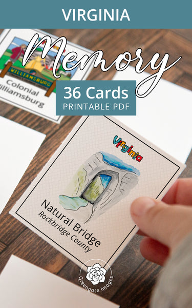 Virginia Memory Game - Printable Digital Download by Greengate Images