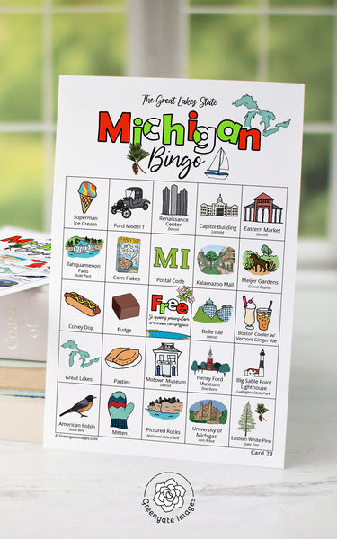 Michigan Bingo Cards - Printable Digital Download by Greengate Images