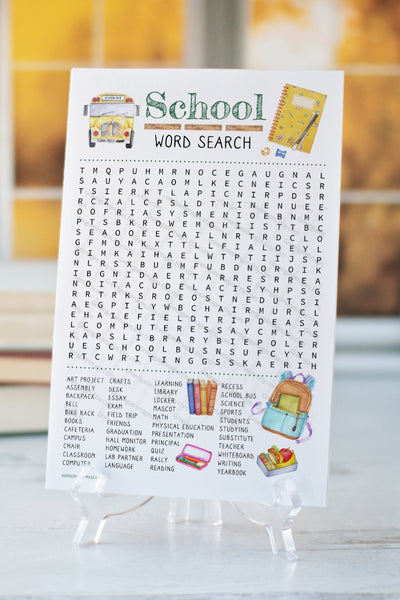 School Word Search - Printable Digital Download by Greengate Images