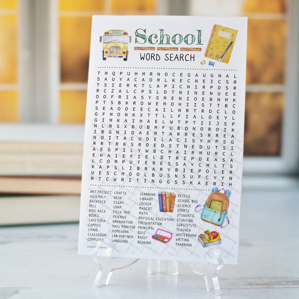 School Word Search - Printable Digital Download by Greengate Images