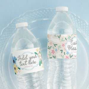 Easter Water Bottle Label Duo - Flowers and Bunnies