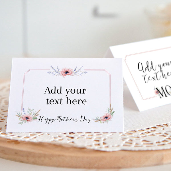 Mother's Day Place Cards Duo - Pink Poppies and Lavender