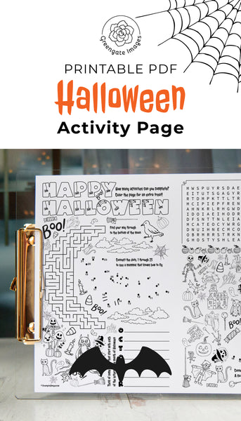 Halloween Activity Page - Printable Digital Download by Greengate Images