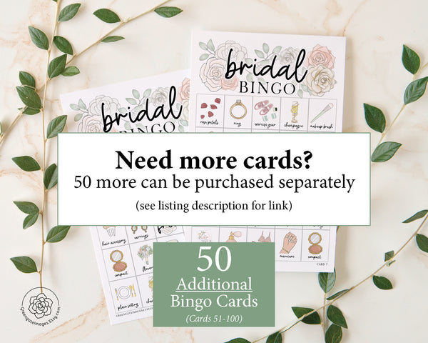 Bridal Bingo - Printable Digital Download by Greengate Images