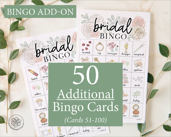 Bridal Bingo - 50 or 100 cards - Greengate Images