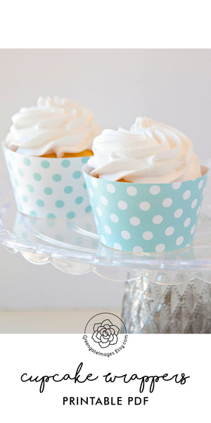 Aqua Polka Dot Cupcake Wrappers - Greengate Images