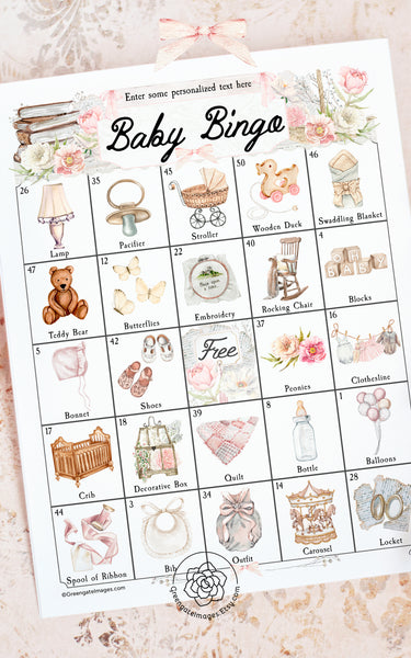 Heirloom Baby Shower Bingo
