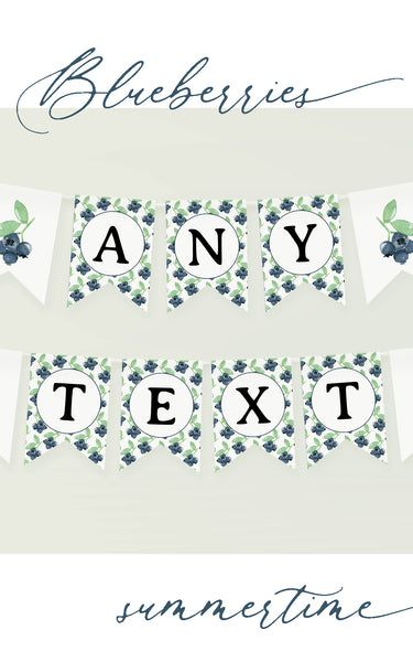 Blueberry Message Banner - Printable Digital Download by Greengate Images