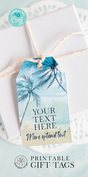 Beach and Palm Trees Gift Tag