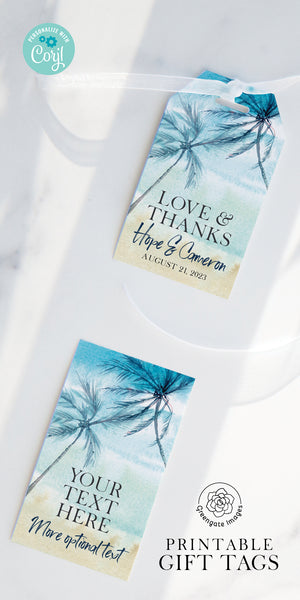 Beach and Palm Trees Gift Tag