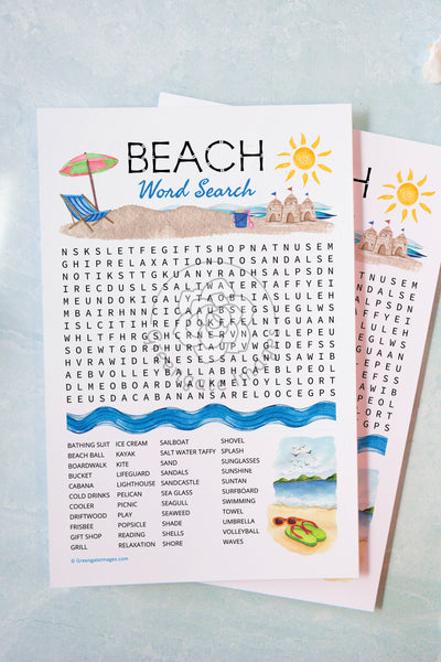 Beach Word Search