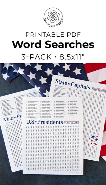 US Word Search Bundle 3-pack - Greengate Images