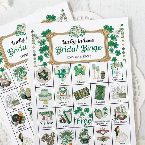 St. Patrick's Day Bridal Bingo Cards - Printable Digital Download by Greengate Images