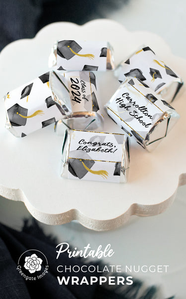 Black Cap Graduation Nugget Wrappers - Greengate Images