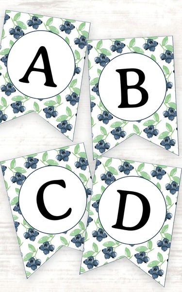 Blueberry Message Banner - Printable Digital Download by Greengate Images