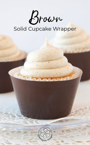 Solid Brown Cupcake Wrapper - Greengate Images