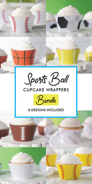 Sports Ball Cupcake Wrapper Bundle