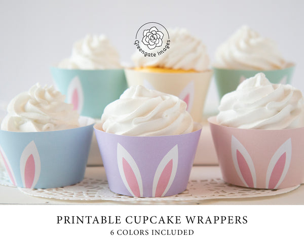 Bunny Ears Cupcake Wrapper Set - Pastel Bundle - Greengate Images